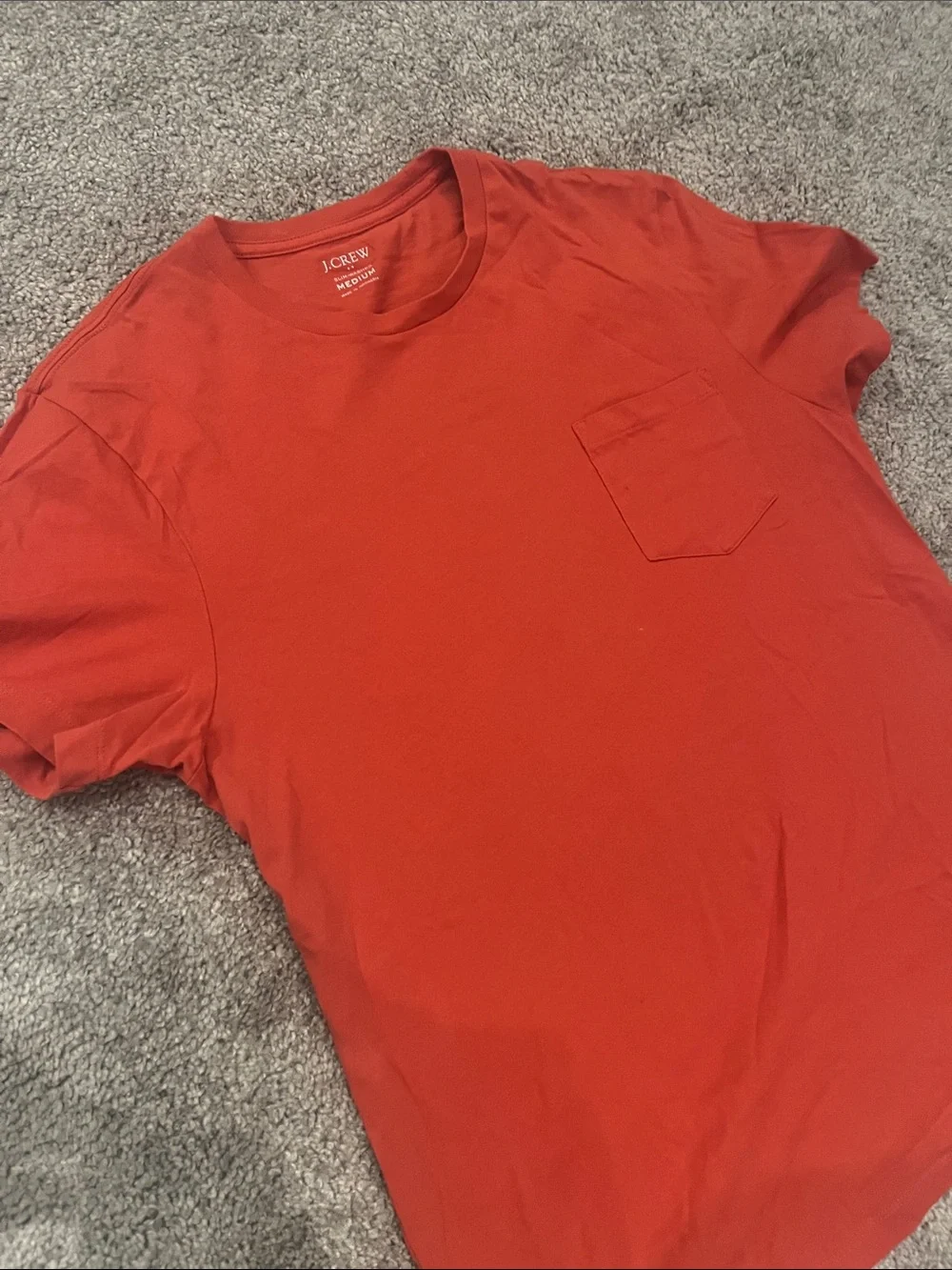 J. Crew Slim Fit Men's Red Pocket Crew T-Shirt